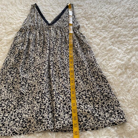 Zara Plunge V-Neck Tunic Sleeveless Top Lace Trim Black and Cream Size 8 - Picture 6 of 6